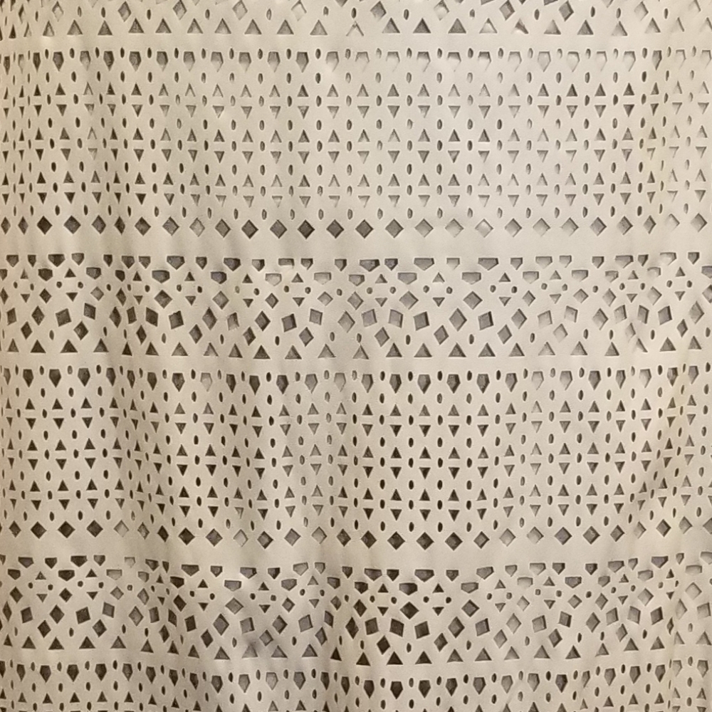 Calvin Klein Faux Leather Eyelet Pencil Skirt Size 8 Cream Beige Work Office - Picture 5 of 7